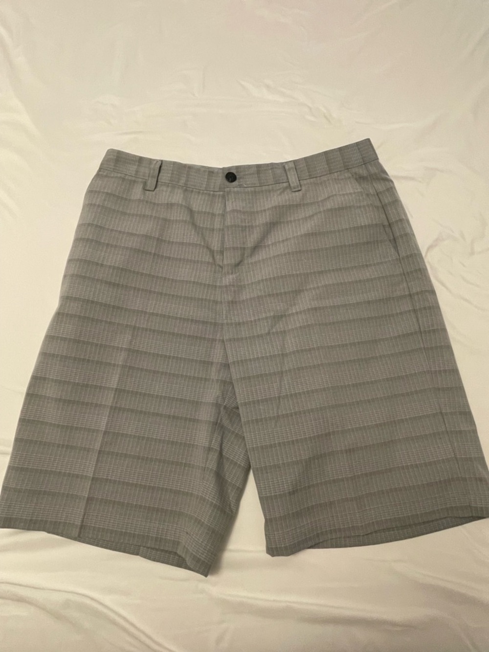adidas Men's Gray Patterned Flat Front Shorts